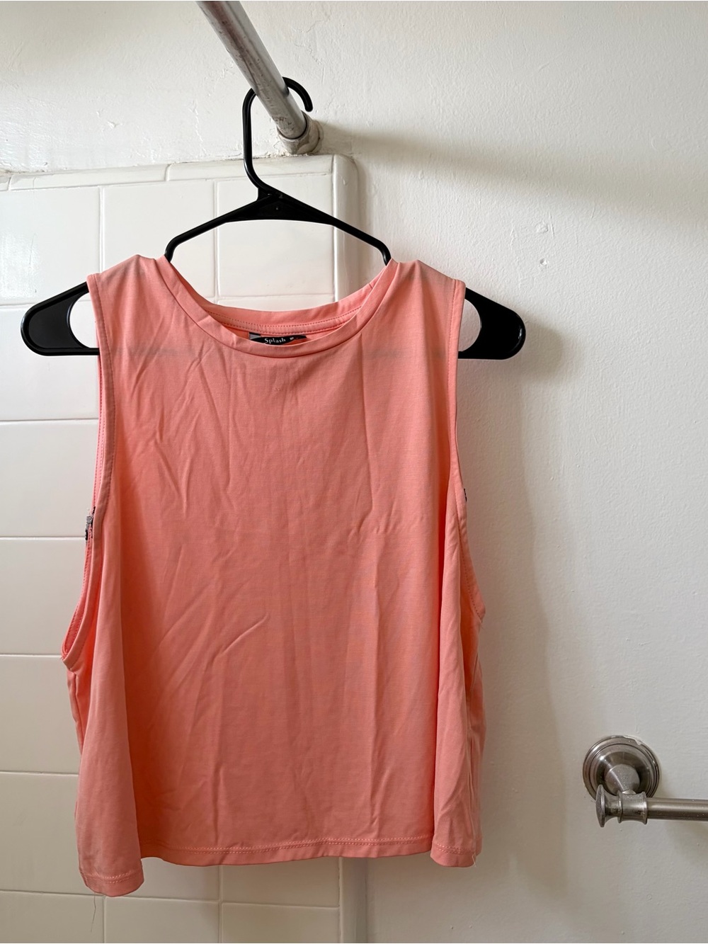 Pink Sleeveless Muscle Tank Top by Splash